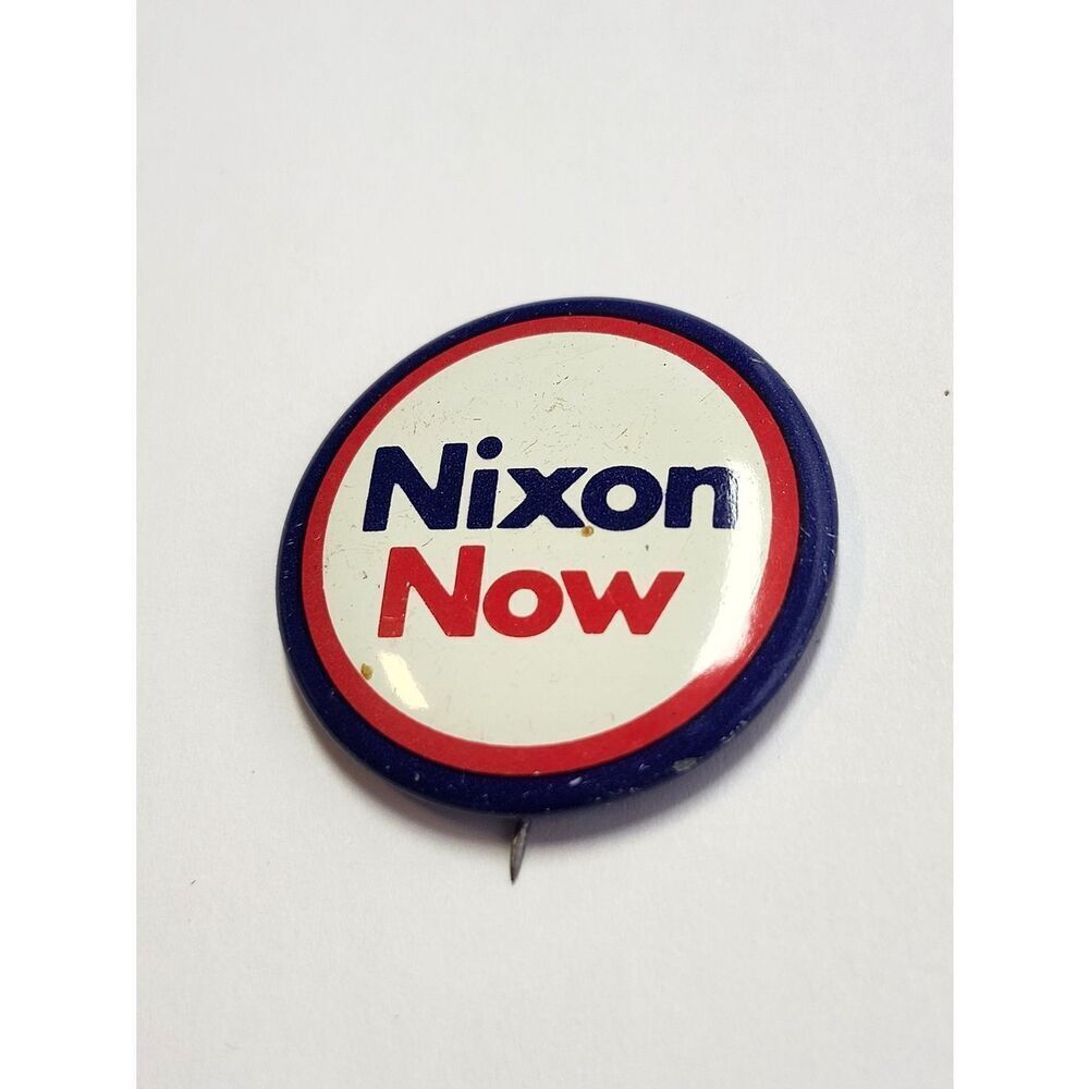 Vintage 1960sβ"Nixon Now" Presidential Campaign Pinback Button